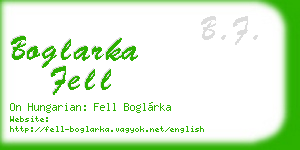 boglarka fell business card